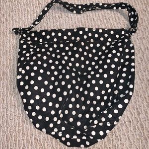 merona polka dot black & white small bag